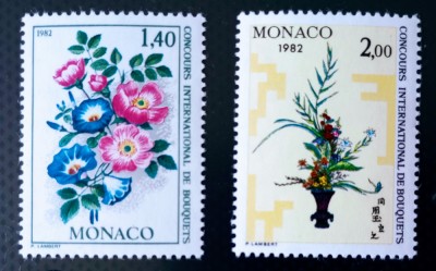 Monaco 1981 plante, flori serie 2v nestampilata foto
