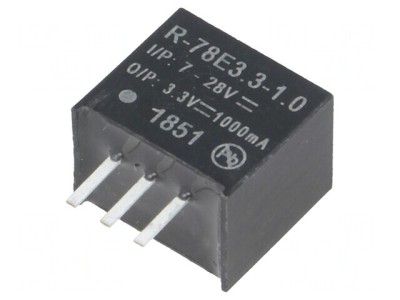 Convertor DC/DC 3.3W 7-28V la 3.3V 1A SIP3 foto