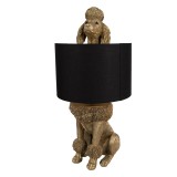 Cumpara ieftin Veioza Catelus polirasina aurie bumbac negru 30x28x57 cm