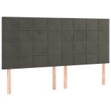 Cumpara ieftin Tablie de pat gri inchis 180x5x118/128 cm catifea