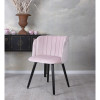 Scaun din lemn masiv negru cu tapiterie din catifea roz SNA518, Scaune, Baroc