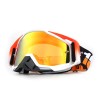 Ochelari Moto ATV / Enduro / Cross, FIXATO, Lentila Aurie, Rama Portocaliu cu Alb