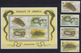 JAMAICA 1983 WWF FAUNA PROTEJATA SERPI BOA, Nestampilat