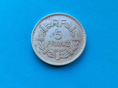 5 Francs 1945 Franta-XF foto