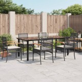 VidaXL Set mobilier de grădină cu perne, 7 piese, negru, poliratan 3213608