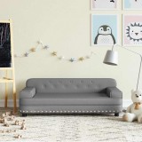 vidaXL Canapea pentru copii, gri, 90x53x30 cm, piele ecologică