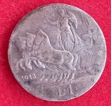 (A229) MONEDA DIN ARGINT ITALIA - 1 LIRA 1913, VITTORIO EMANUELE III