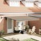 Marchiza manuală retractabilă vidaXL cu LED Bej 400x300 cm