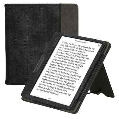 Husa Kwmobile pentru Onyx Boox Leaf 2, Gri inchis, Textil, KWM000018UU003C foto