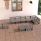 Gossi set mobilier de gradina, 9 piese, gri, lemn masiv de pin
