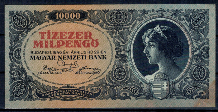 Ungaria 1946 - 10.000 milpengo XF+
