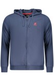 U.S. Grand POLO hanorac barbati cu fermoar si gluga , logo alb brodat, cu buzunare, albastru inchis, S