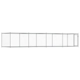 Cumpara ieftin Cusca pentru caini cu usa, gri, 8x2x1,5 m, otel galvanizat