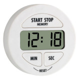 Timer digital pentru bucatarie Tfa, 55 x 17 x 55 mm, plastic/cauciuc, cronometru, suport magnetic, Alb