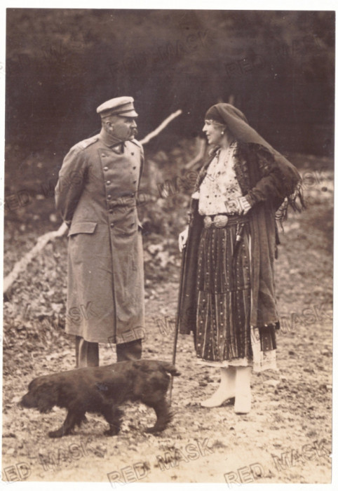 280 - Regina MARIA, MARY &amp; Polish Head PILSUDSKI - old PHOTO ( 19/13 cm ) - 1922