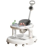 Scaun de masa pentru copii, muzica si luminicu roti, accesorii lavabile, maner, alb