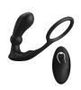 Vibrator Prostata cu Inel Warren Ring Negru, Silicon, 12 Functii, Telecomanda Wireless, USB, 10cm