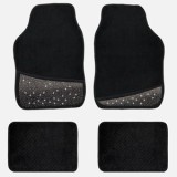 Set 4 Covorase Auto din Mocheta Neagra cu Strasuri, Antiderapante, CMCLASS