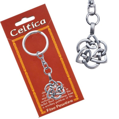 Pandantiv metalic pentru chei - nod celtic, floare foto