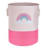Cos rufe pentru copii, roz fucsia, model curcubeu, 40x50cm, set