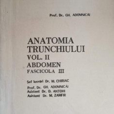 ANATOMIA TRUNCHIULUI VOL.2 ABDOMEN FASCICOLA 3-GH. ADOMNICAI SI COLAB.