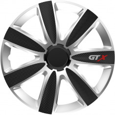 Set capace roti auto Cridem GTX Carbon 4buc - Argintiu/Negru - 14'' Garage AutoRide