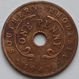Southern Rhodesia, One Penny 1943, George VI