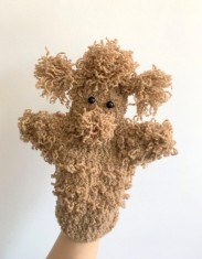 Caine catel pudel marioneta teatru de papusi papusa manuala, Handmade crosetata
