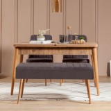 Cumpara ieftin Set masă și scaune extensibile (4 bucăți) Vina 0701 - 3 - Anthracite, Atlantic Extendable Dining Table &amp; Chairs Set 1, Stejar, 77x75x120 cm