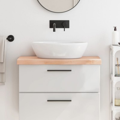 vidaXL Blat de baie, 80x40x(2-6) cm, lemn masiv netratat foto