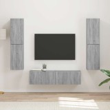 Cumpara ieftin Set comoda TV 6 buc. 31 x 30 x 60 cm Gri Sonoma
