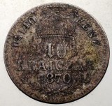 F.047 UNGARIA FERENCZ JOZSEF 10 KRAJCZAR 1870 KB ARGINT