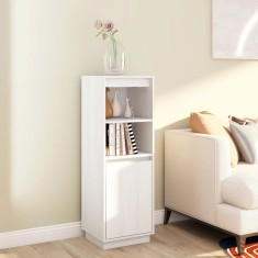 Gossi dulap inalt, alb, 37x34x110 cm, lemn masiv de pin