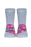 Șosete copii haioase Love is din bumbac, Funny Legs 279, Gri Deschis, 36-38 (24)