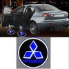 Set 2 Lampi Logo Proiector Mitsubishi Universale LED Hologramă Ușă Auto, Baterii AAA (Nu sunt incluse)