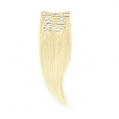 Clip-On Par Natural 40cm 90gr Blond Alb #WhiteBlonde foto