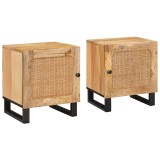 vidaXL Dulap de noapte 2 pcs natural 40 x 33,5 x 46 cm 4018041