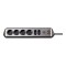 Prelungitor Brennenstuhl, 6 prize, 2 USB, 3.1 A, 2 m, adeziv inclus, Argintiu/Negru