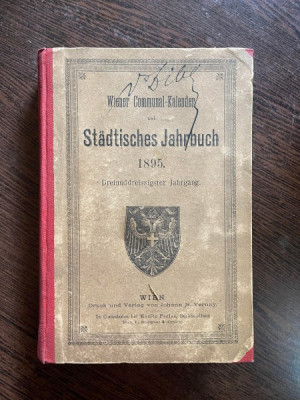 Wiener Communal -Kalender und Stadtisches Jahrbuch 1895 foto