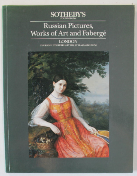 SOTHEBY &#039;S LONDON , RUSSIAN PICTURES , WORKS OF ART AND FABERGE , 1986