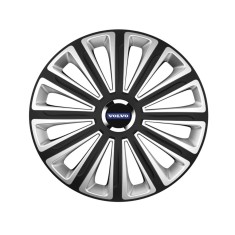 trend Set 4 capace roti Silver/black cu inel cromat Trend R16 pentru gama auto Volvo Trend Silver-Black