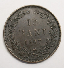 10 BANI 1867 HEATON . DETALII EXCELENTE . foto
