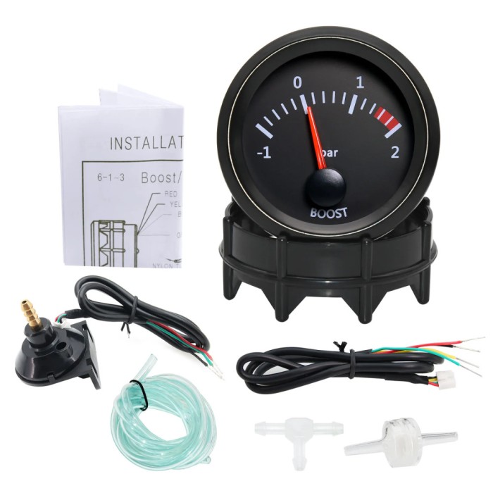 Ceas boost indicator presiune turbo 2 bari + suport montare