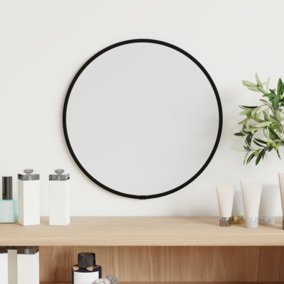 Oglinda de perete rotunda, negru, &amp;Oslash; 30 cm GartenMobel Dekor foto