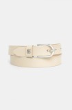 HUGO curea de piele femei, culoarea bej, 50536866
