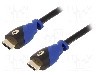 Cablu HDMI - HDMI, din ambele par&amp;#355;i, HDMI mufa, 1.5m, negru-albastru, Goobay - 72317