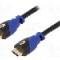 Cablu HDMI - HDMI, din ambele par&amp;#355;i, HDMI mufa, 1.5m, negru-albastru, Goobay - 72317