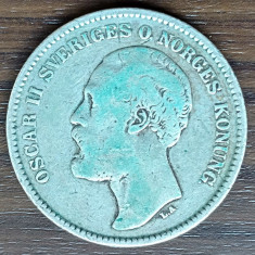 Moneda Suedia - 2 Kronor 1877 - Argint