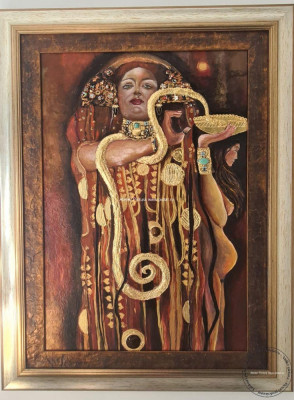 PORTRET FEMEIE, MEDICINA, PICTURA CU PIETRE SEMIPRETIOASE Galerie arta foto