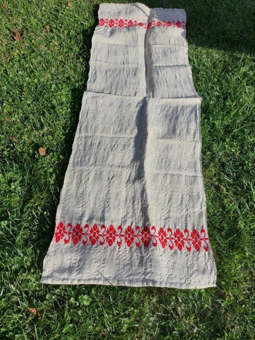 Prosop / stergar vechi taranesc, de canepa, marime mare: 54cm x 167cm